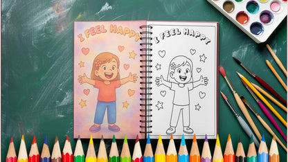 Feelings Coloring Pages Printable PDF | Emotions + Simple Captions | SEL