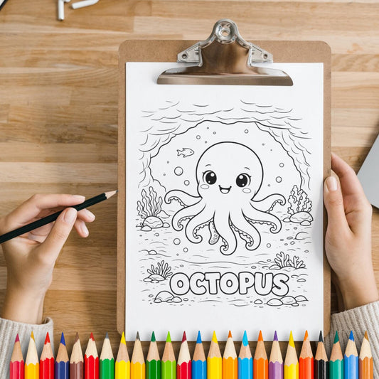Ocean Animals Coloring Pages with Names | Sea Life Coloring Book for Kids | Bold & Easy